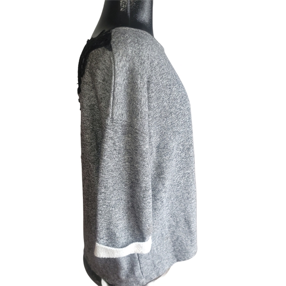 Love & Legend Gray Heathered Sweatshirt with Black Lace Backing 2X - Picture 3 of 5